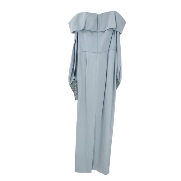 Theia Couture 100% Silk Embellished  Balloon Sleeve Gown Size 6 NWT Retail $1995 - Picture 5 of 11